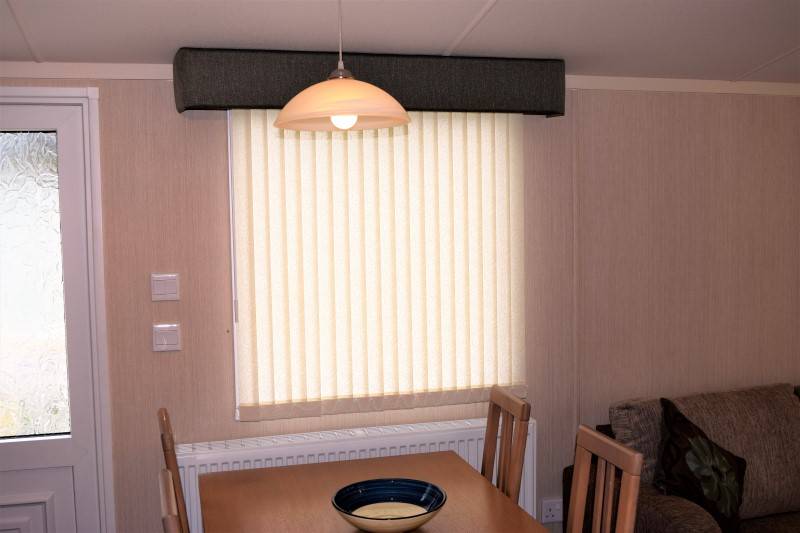 Vertical blinds with 2 1/2 inch slats, ideal for caravan windows